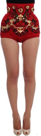Dolce & Gabbana High Waist Mini Shorts - Dames - Bermuda - Veelkleurig - M - Katoen - Korte Broeken