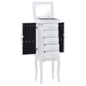 Berkfield Home Free Standing Jewelery Cabinet White