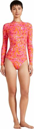 Vilebrequin Womens New Leopard One-Piece Rashguard in Abricot at Nordstrom, Size Medium