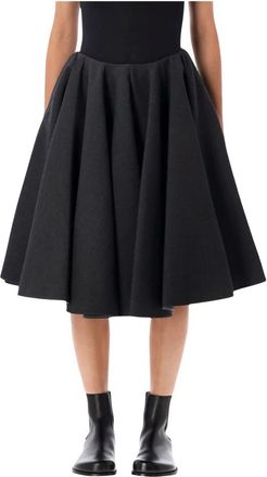 Ami Peplum Rok - Dames - Midirokken - Grijs - S - Wol - Rokken