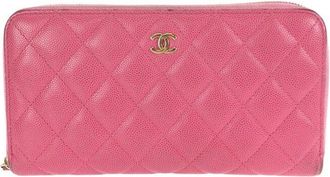 Chanel Pink Caviar Leather Coco Mark Long Wallet (Authentic Pre-Loved)