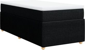 vidaXL Cama Box Spring Con Colch&oacute;n Tela Negro 90x200 Cm Vidaxl