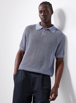 Le 31 Mens Mesh loose-knit Polo Shirt Imported from Seoul