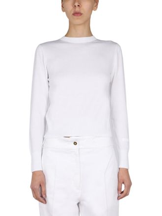 Patou White Solid Crew Neck Sweater