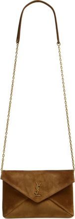 Saint Laurent Small Cassandre Suede Crossbody Bag in Caramel Cognac at Nordstrom