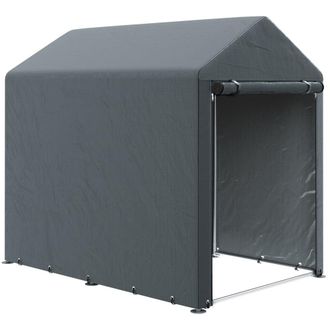 OUTSUNNY Carpa para herramientas 120x179x165 cm gris oscuro
