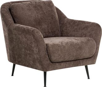 Beliani Sill&oacute;n Chenilla Marr&oacute;n oscuro