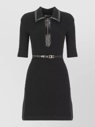 Elisabetta Franchi boucl&eacute; chemisier dress knee length belt