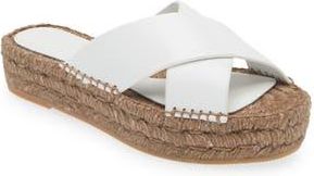 Paloma Barceló Norma Espadrille Platform Slide Sandal in White at Nordstrom Rack, Size 10Us / 40Eu
