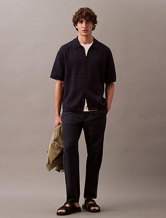 Calvin Klein Pantalones de mezcla de lana el&aacute;stica