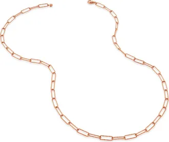 Monica Vinader Alta Textured Chain Link Necklace in Rose Gold at Nordstrom