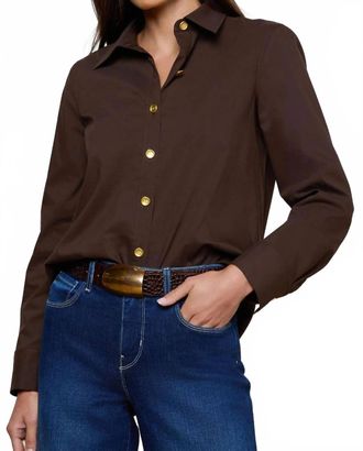 L'agence Ellery Long Sleeve Blouse In Coffee Bean