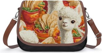 Generic Cute Llama Womens Crossbody Bag Fashion Shoulder Handbags Message Tote Bag with Adjustable Strap