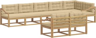 vidaXL Conjunto De Sof&aacute;s De Exterior 6 Uds. Y Beige Poli&eacute;ster Vidaxl
