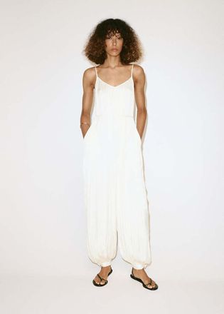 Mango Tuta harem cintura bianco sporco - Donna - XS - MANGO
