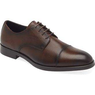 Nordstrom Elliott Cap Toe Lace-Up Derby in Brown Clove at Nordstrom Rack, Size 10