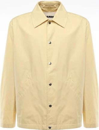 Jil Sander Pastelgele Katoenen Poplin Jas - Heren - Zomerjassen - Geel - L - Katoen - Jassen
