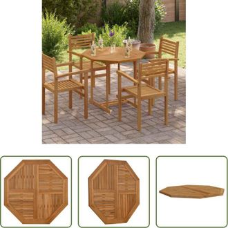 vidaXL Tavolo da giardino - Piano per Tavolo 90x90x2,5 cm Ottagonale Legno Massello di Teak