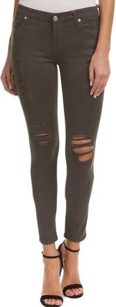 7 For All Mankind Skinny Distressed Jeans In Grey