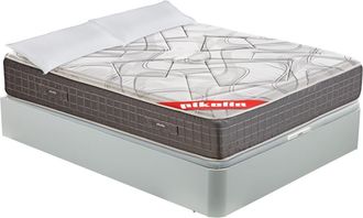 Pikolin Colchón ensacado 32cm, canapé abatible blanco, 2 almohadas, 150x200