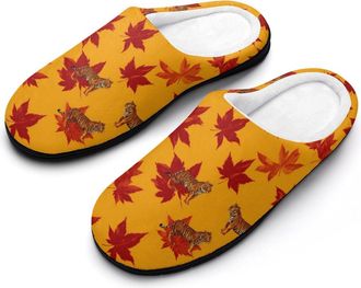 Generic Tiger Maple Leaf Mens Slippers Comfortable And Non-slip Cotton Slipper Shoe for House