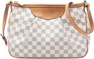 Louis Vuitton Pre-owned Womens Damier Azur Siracusa Pm - White Textile - One Size