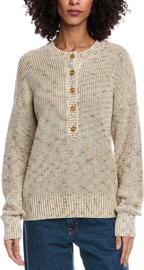 Sunwashed Fisherman Henley Sweater