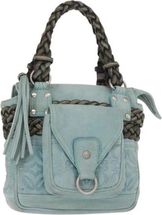 Loewe Pre-owned Suede Handbag - Dames - Vintage Handtas - Blauw - ONE Size - Su&egrave;de - Vintage