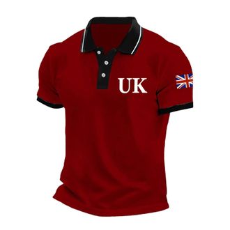 Generic Union Jack 2025 Polo Shirts for Men Moisture Wicking Quick-Dry 4 Way Stretch Golf Shirts Casual Print Colorful Mens Polo Shirts Short Sleeve Bunting F