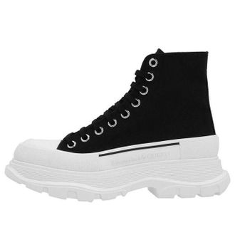 Alexander McQueen (WMNS) Alexander McQueen Tread Slick Lace Up Boot Black White 611706W4MV21070