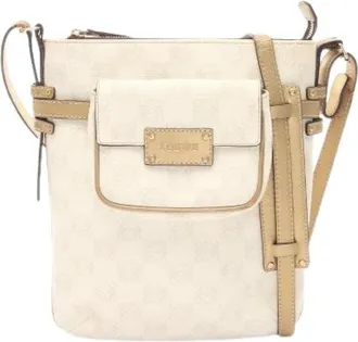 Loewe Pre-owned Cross Body Bags, female, White, Size: ONE SIZE Pre-owned Repeat Anagram Coated Canvas Shoulder Bag