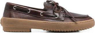 Miu Miu Lace-up Leather Loafers