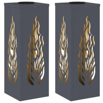 vidaXL Luz De Camino Led Solar 2 Pcs Antracita Acero Laminado En Fr&iacute;o Vidaxl