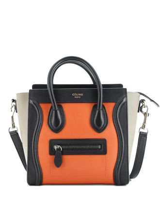 Celine Tricolor Luggage Bag Leather Nano crossbody bag - Oranje