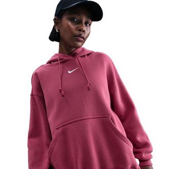 Nike Womens Phoenix Fleece OS Pullover Hoodie - Sweet Beet/Sail Size XS