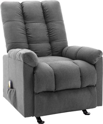 vidaXL Sill&oacute;n De Masaje Reclinable De Tela Gris Claro Vidaxl