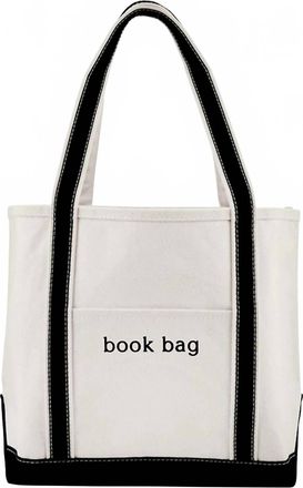Santa Barbara Womens Book Canvas Tote Bag In White