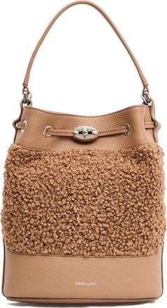 Zanellato Mond&agrave; Bucket Bag - Dames - Schoudertassen - Bruin - ONE Size - Katoen - Tassen
