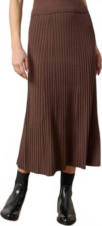 Lilla P Straight Rib Skirt In Mink