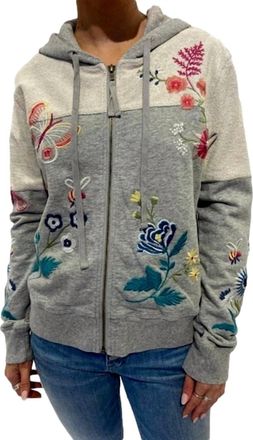Johnny Was Arla French Terry Sweatshirt In Light Heather