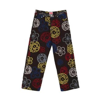 Kenzo Bloemenborduurwerk denim shorts - Heren - Wijde Broeken - Veelkleurig - W33 - Denim - Broeken