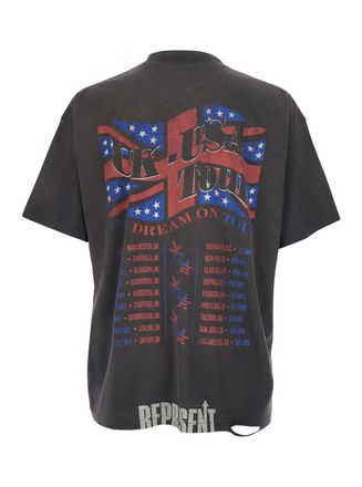 Represent Mens T-Shirt Dream On Tour Grey Cotton T-Shirts And Polos