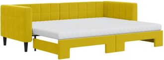 vidaXL Vidaxl - Sof&aacute; Cama Nido Con Colch&oacute;n Terciopelo Amarillo 80x200 Cm