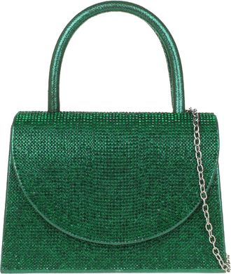 Girly HandBags Womens Diamante Top Handle Clutch Bag Small Green