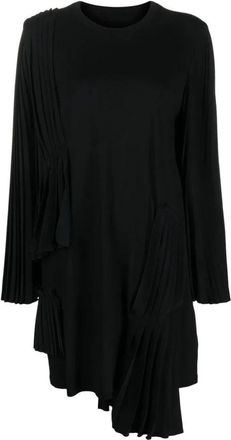Maison Margiela Casual Zwarte Katoenen Midi Jurk - Dames - Casual kleedjes - Zwart - XS - Katoen - Kleedjes