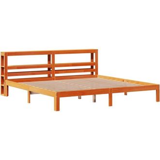 vidaXL Bed Frame without Mattress Wax Brown 180x200 cm Super King Solid Wood Pine Vidaxl