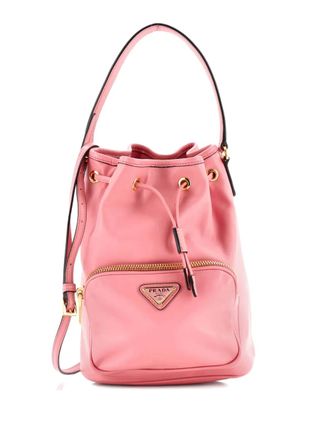 Prada Drawstring Pocket Soft Calf Small bucket bag - Roze