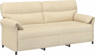 vidaXL Sof&aacute; De 3 Plazas 3 Plaza Crema 198 X 83 X 95 Cm Tela Vidaxl
