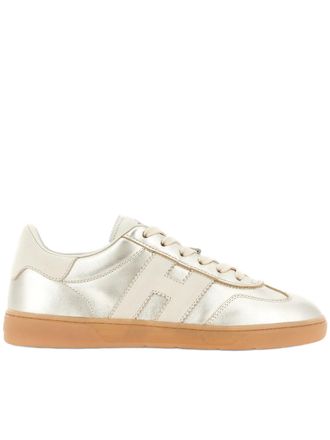 Hogan Low-Top Leather Sneakers With Metallic Sheen And Logo Detail
