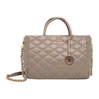 Carlo Colucci Gewatteerde Handtas - Dames - Handtassen - Beige - ONE Size - Tassen